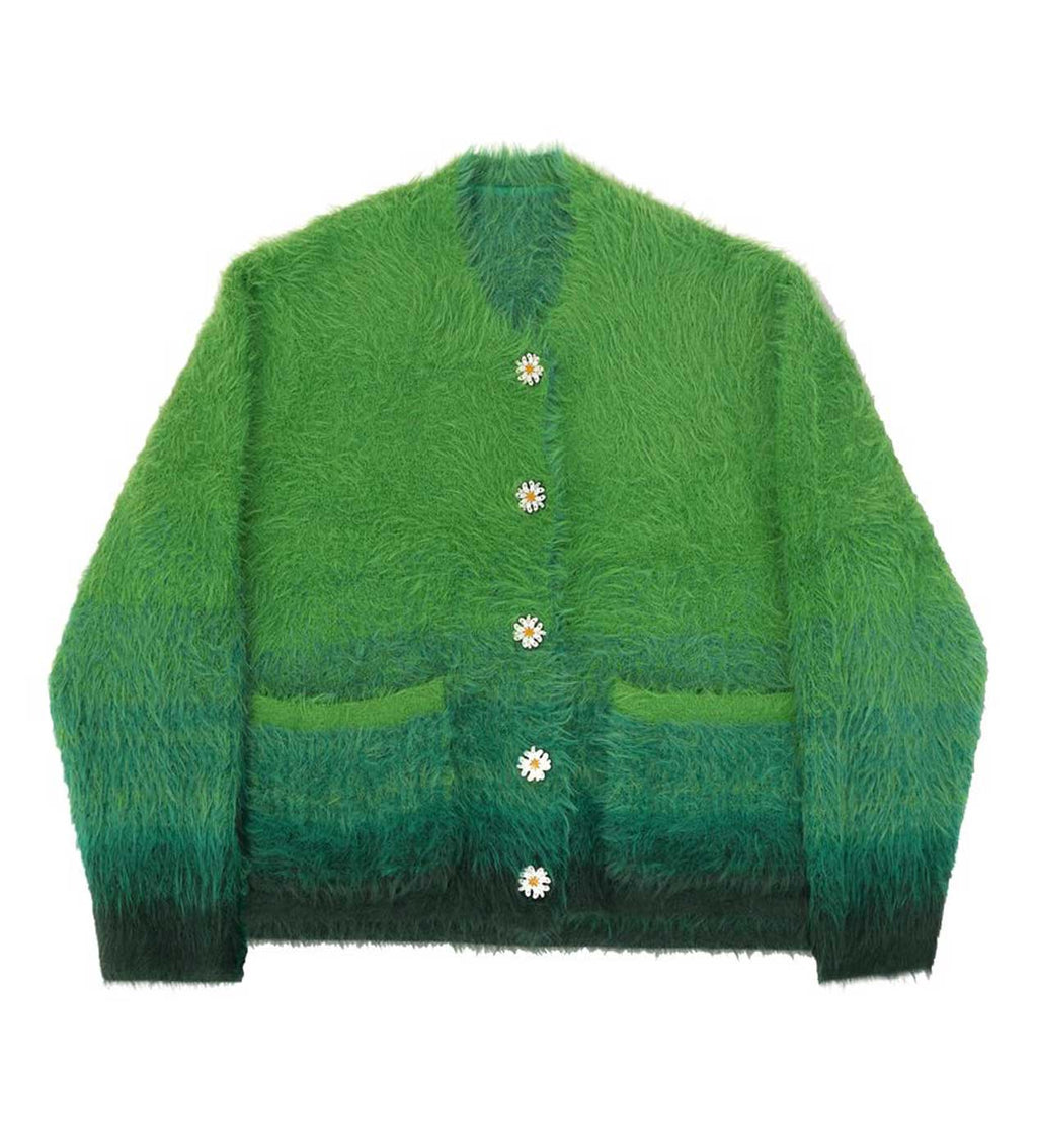 WNTD Mohair Cardigan Green