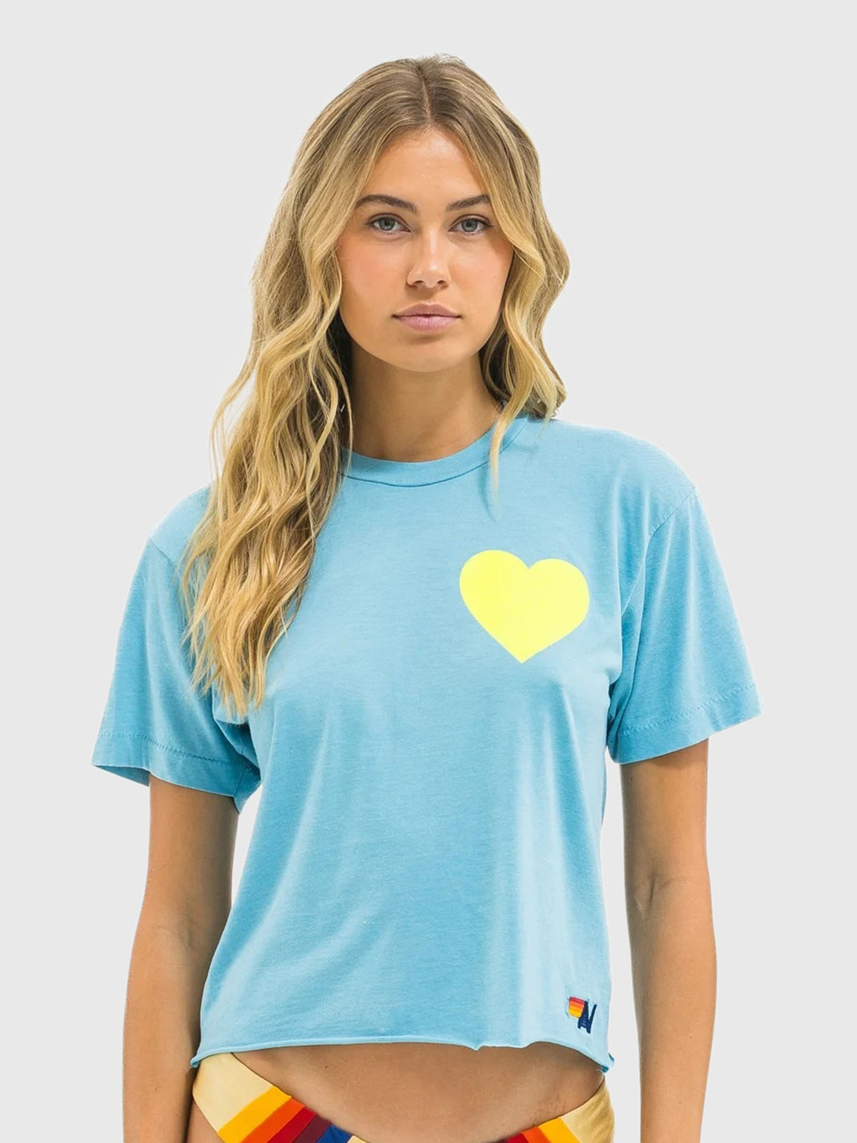 Aviator Nation Women's Heart Print Boyfriend Tee