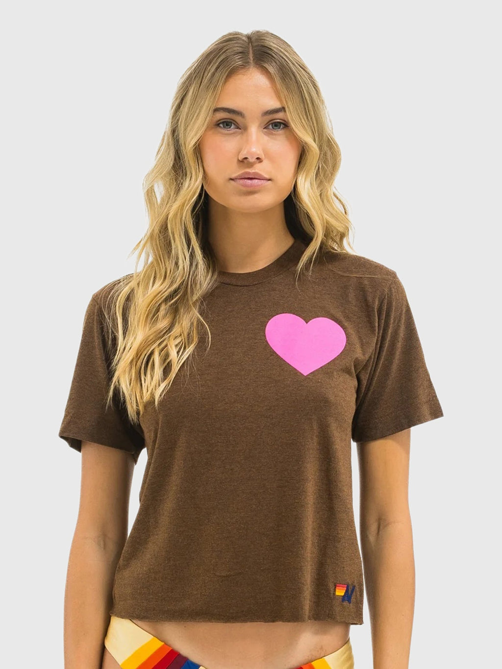Aviator Nation Women's Heart Print Boyfriend Tee