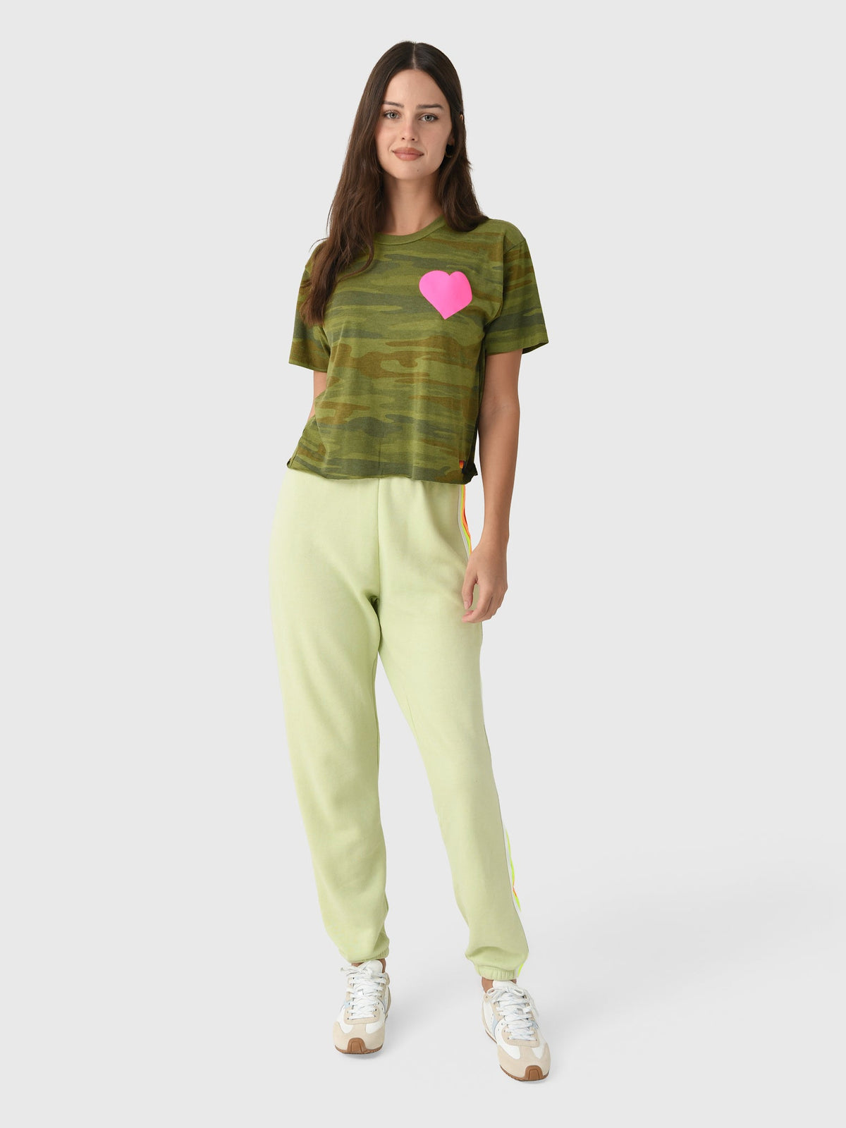 Aviator Nation Women's Heart Print Boyfriend Tee