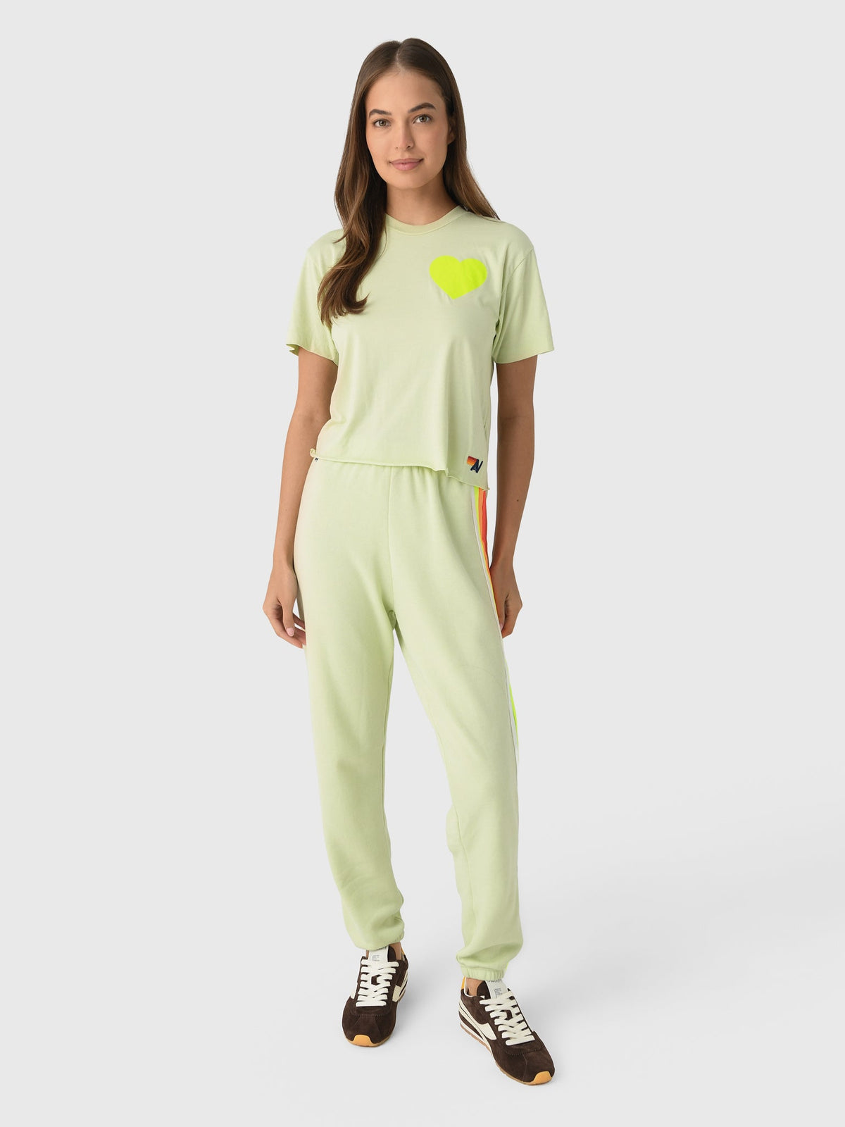 Aviator Nation Women's Heart Print Boyfriend Tee