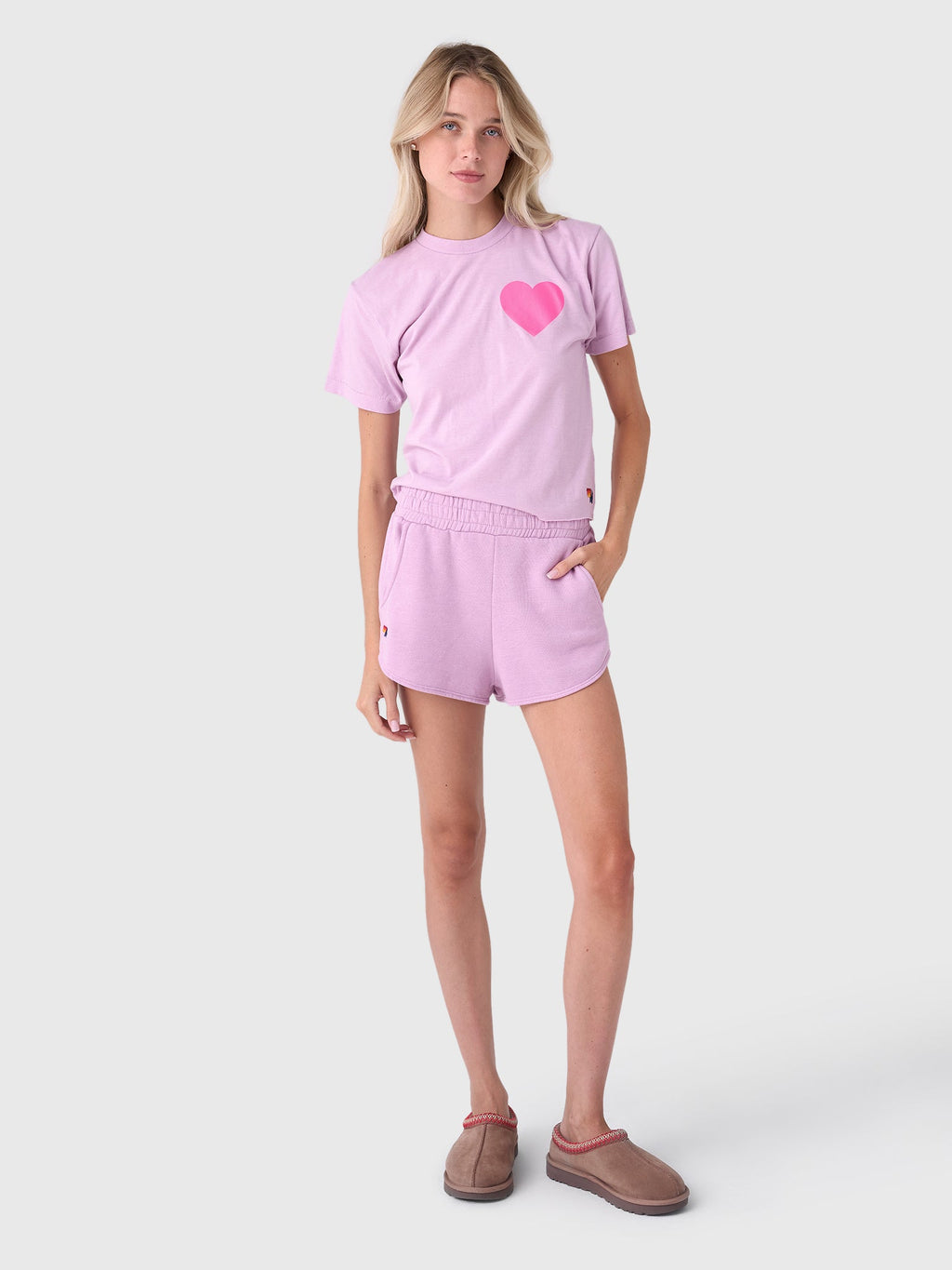 Aviator Nation Women's Heart Print Boyfriend Tee