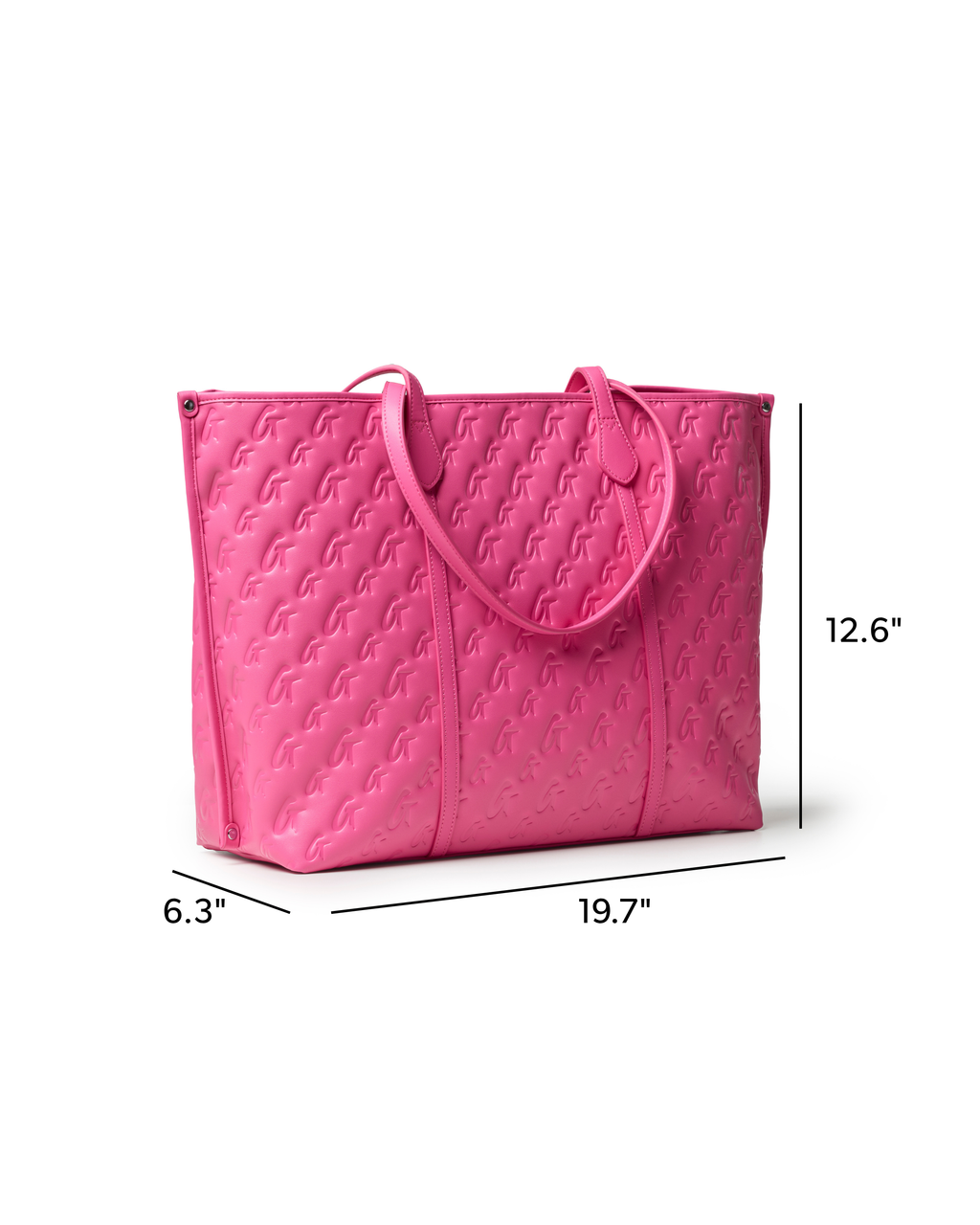 XL MONOGRAM SLEEK TOTE - HOT PINK