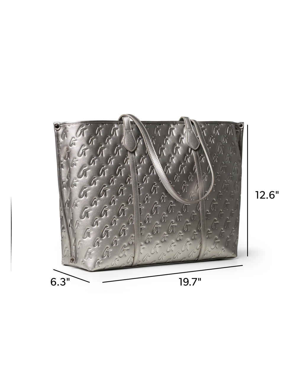 XL MONOGRAM SLEEK TOTE - PLATINUM