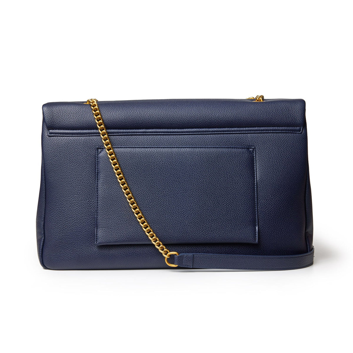 XL PEBBLE FLAP BAG - NAVY