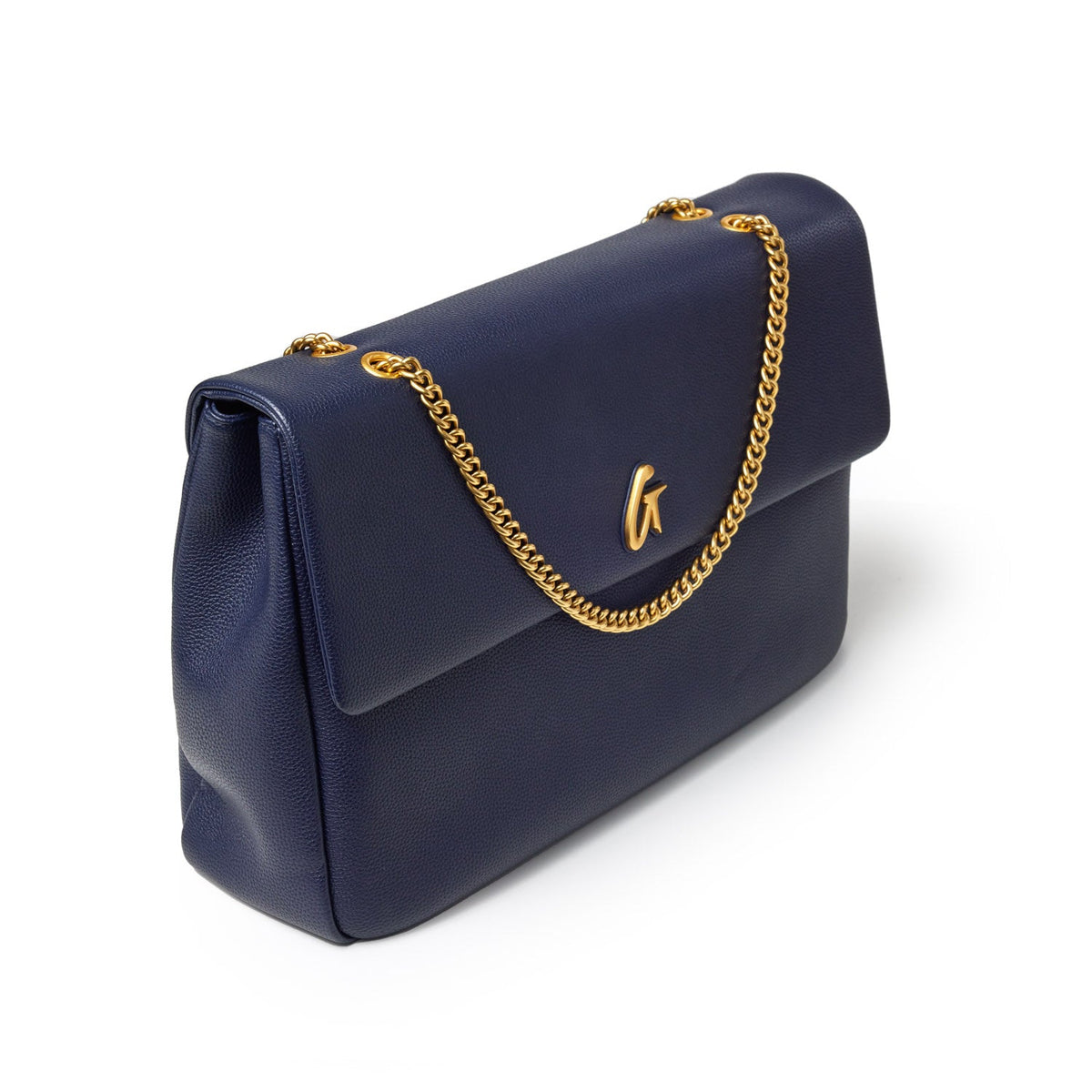 XL PEBBLE FLAP BAG - NAVY