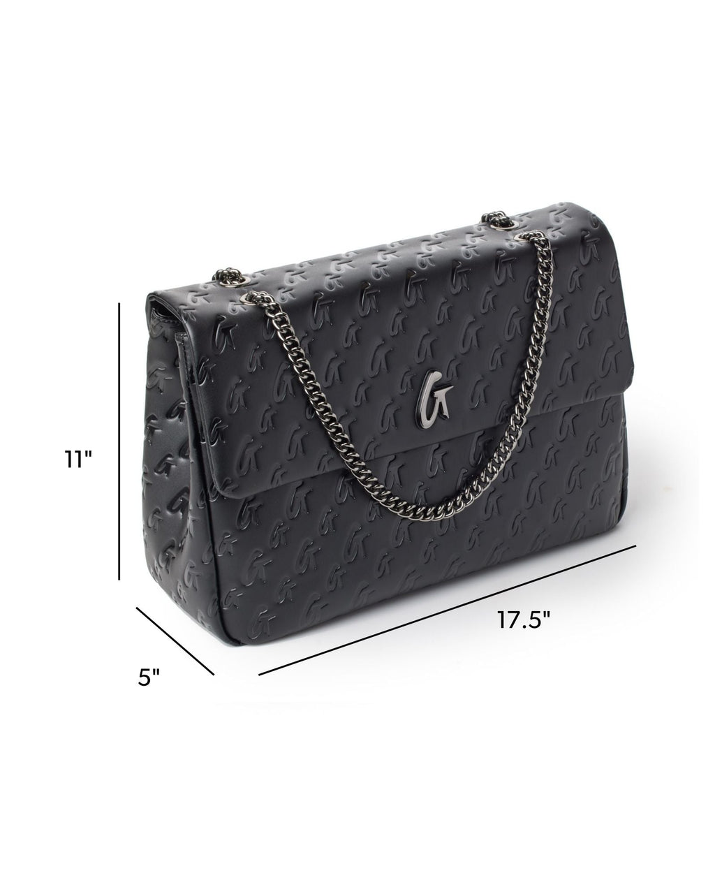 XL MONOGRAM FLAP BAG - BLACK