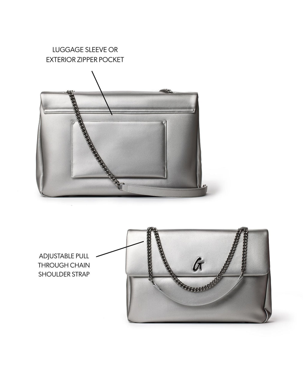 XL STANDARD FLAP BAG - PLATINUM