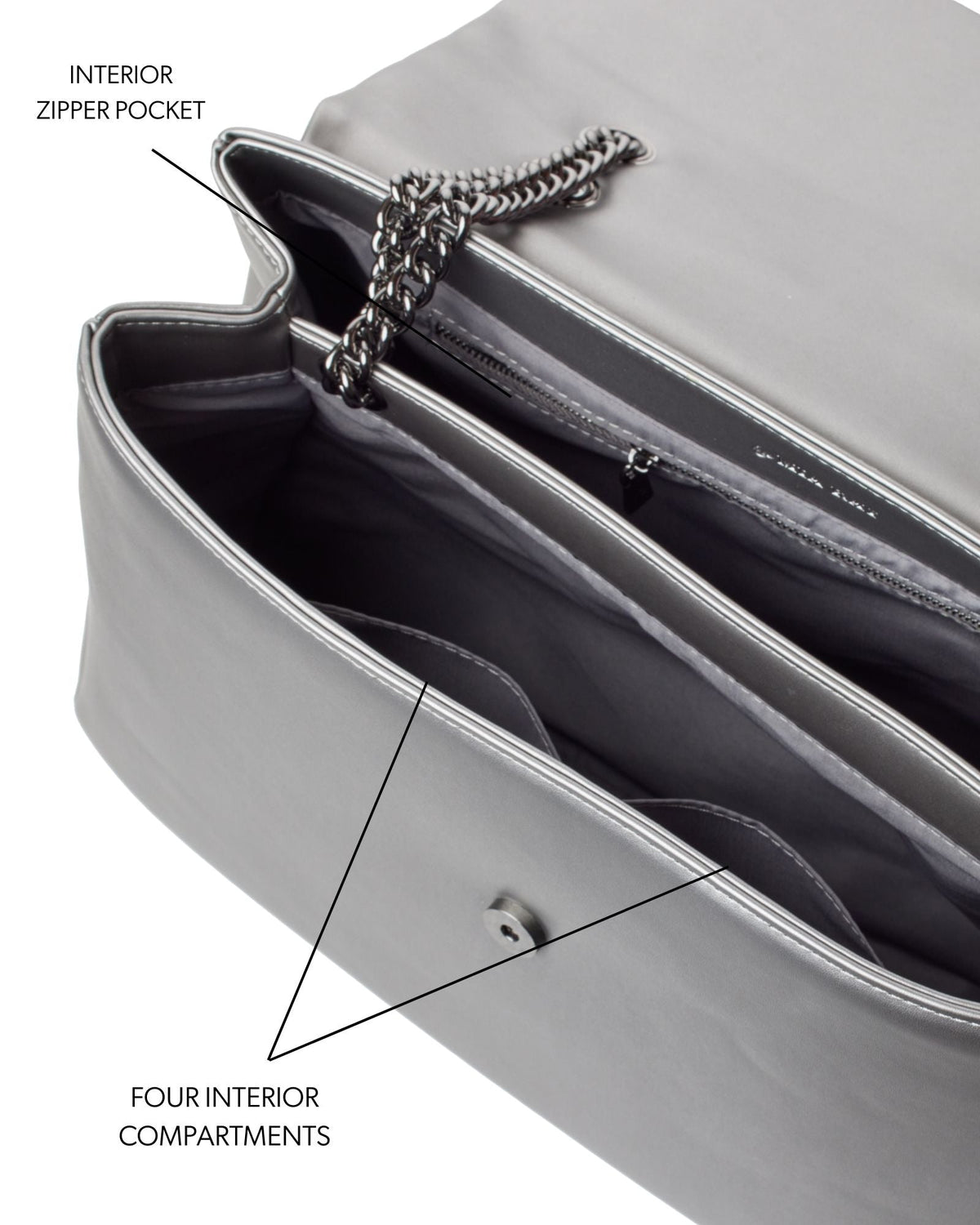 XL STANDARD FLAP BAG - PLATINUM