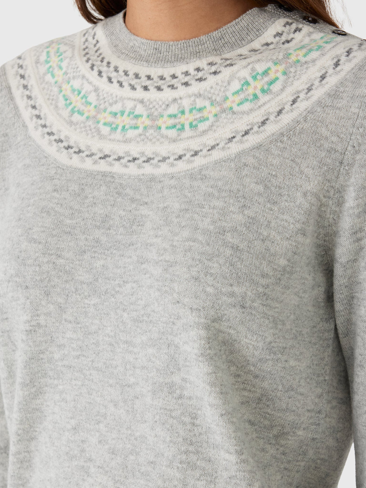 Jumper 1234 Women's Yoke Fairisle Crew Sweater