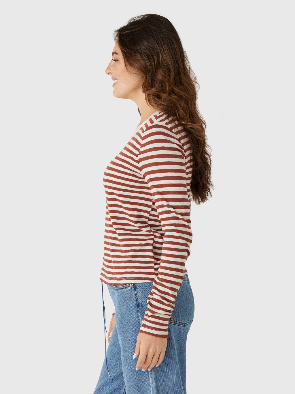 Z Supply Women's Junie Long Sleeve Stripe Slub Tee