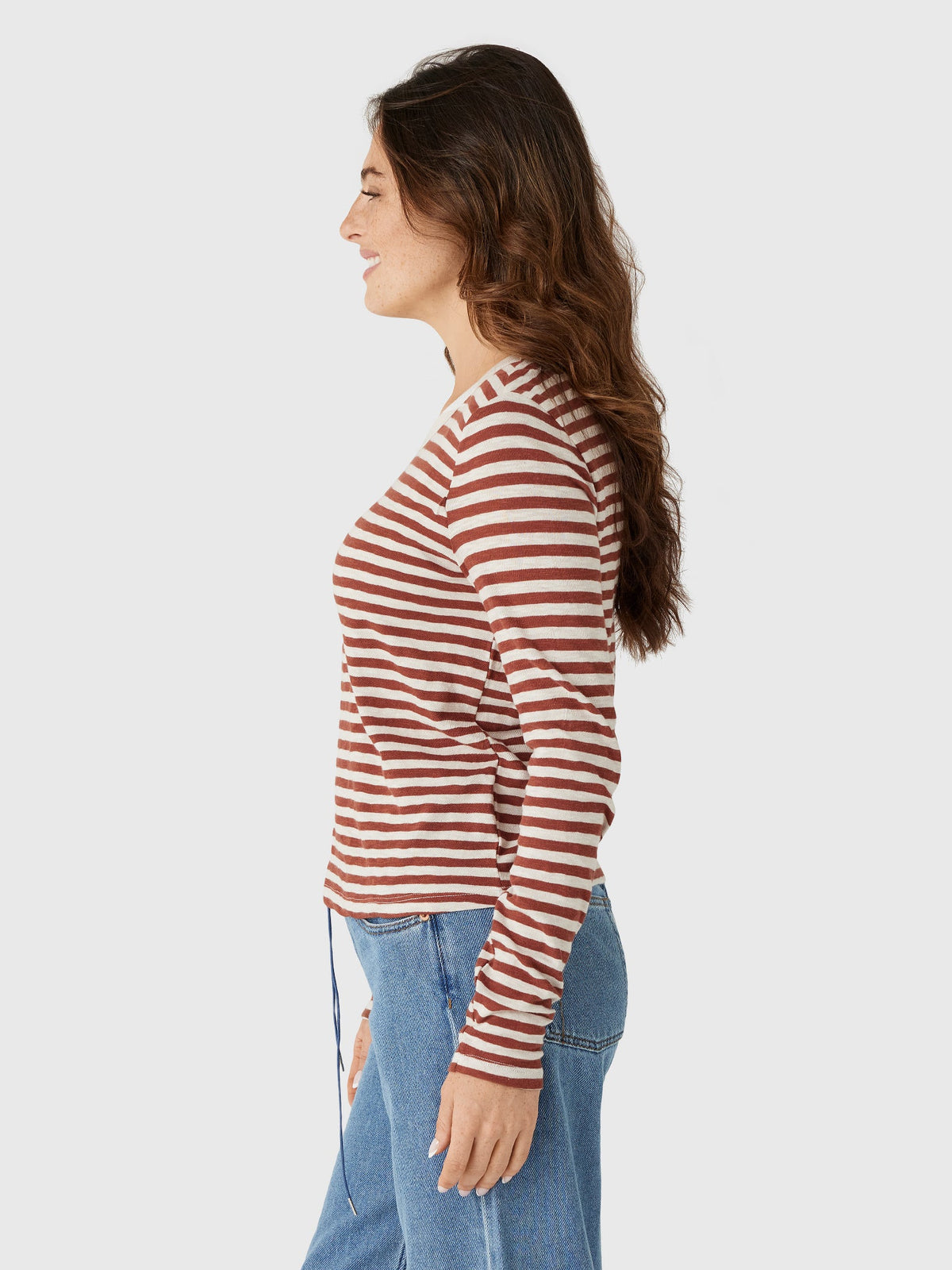 Z Supply Women's Junie Long Sleeve Stripe Slub Tee