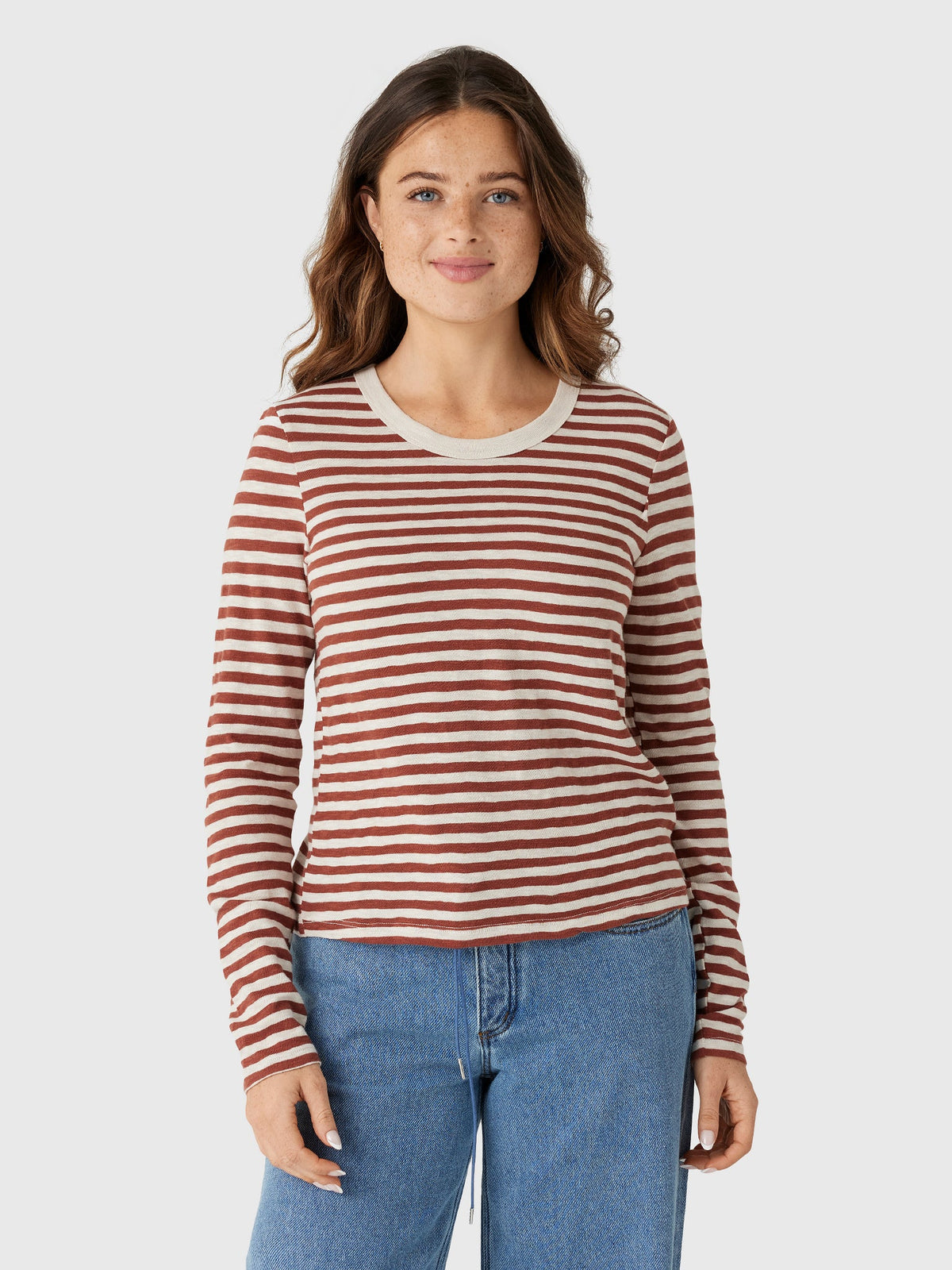 Z Supply Women's Junie Long Sleeve Stripe Slub Tee