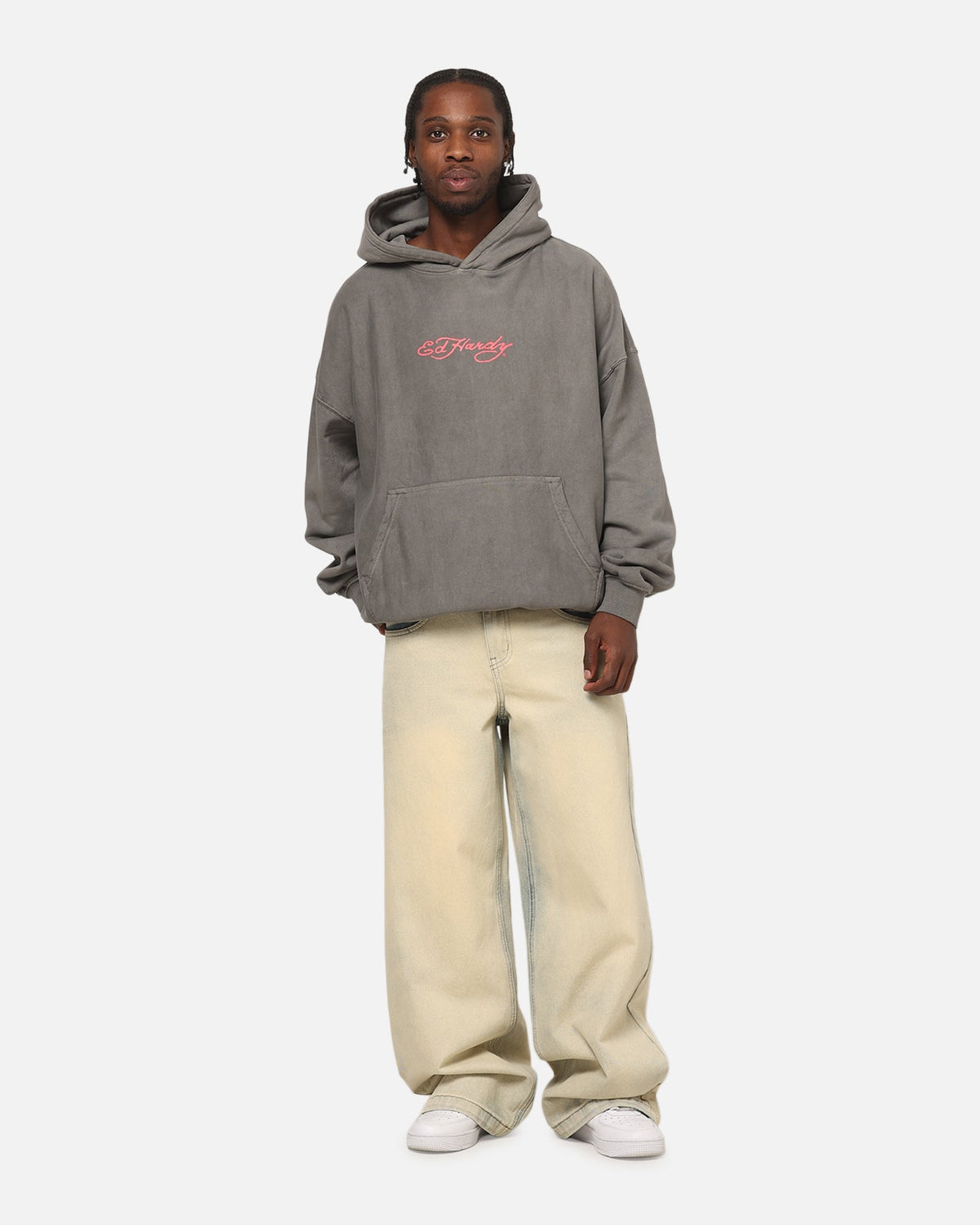 Ed Hardy Boom Hoodie Washed Charcoal