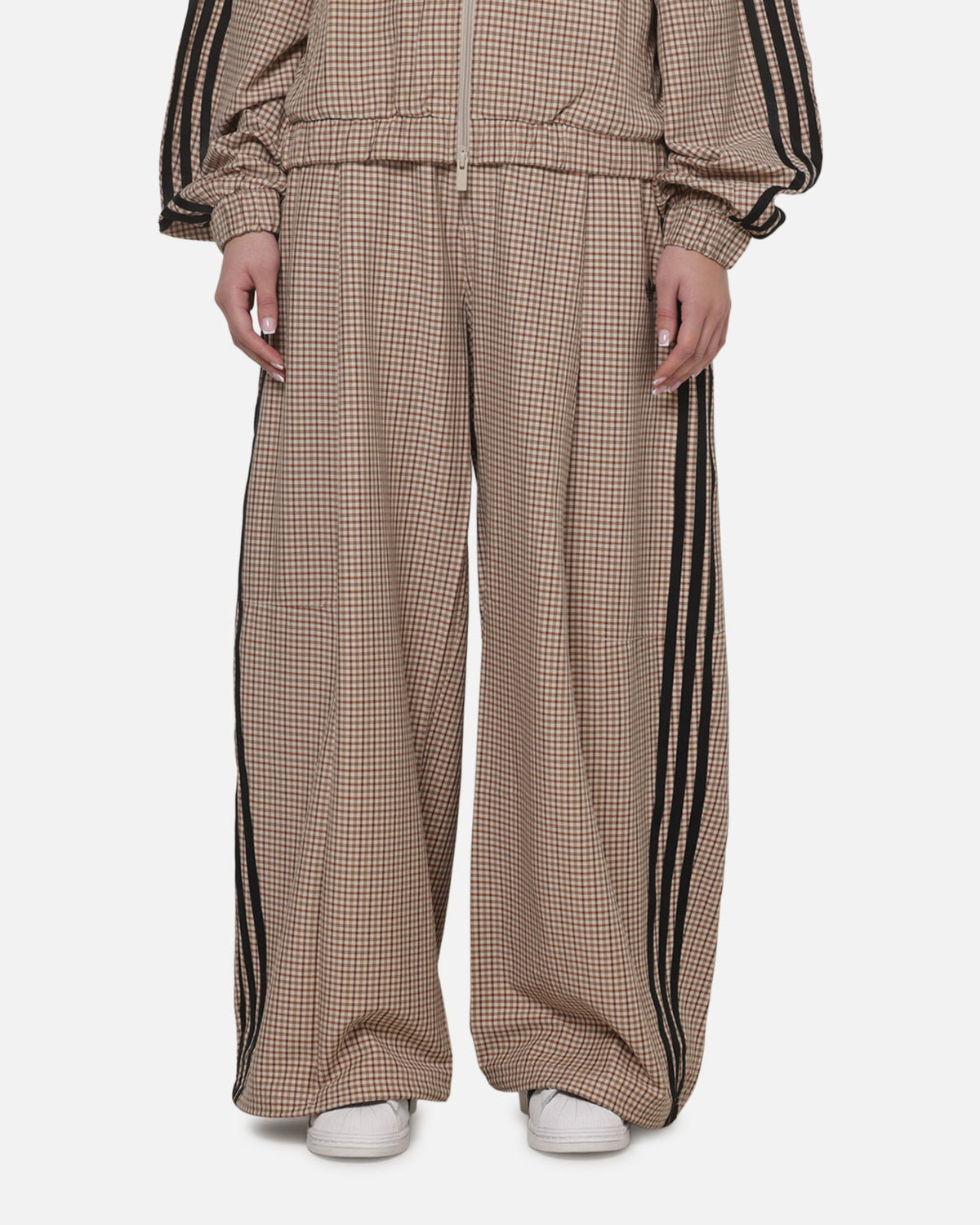 Adidas Women's Checks Trousers Beige