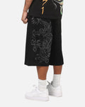 Ed Hardy Dragon Rhinestone Jorts Black