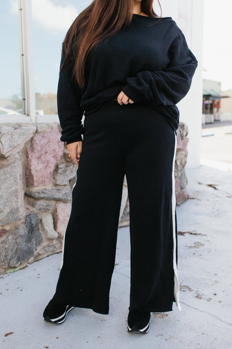 Airplane Mode On Pants In Black & White - Reg & Curvy -FINAL SALE
