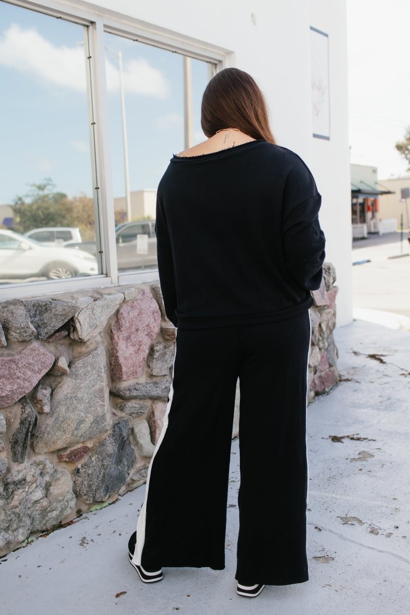 Airplane Mode On Pants In Black & White - Reg & Curvy -FINAL SALE