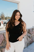 All In One Reversible Tank In Black - Reg & Curvy