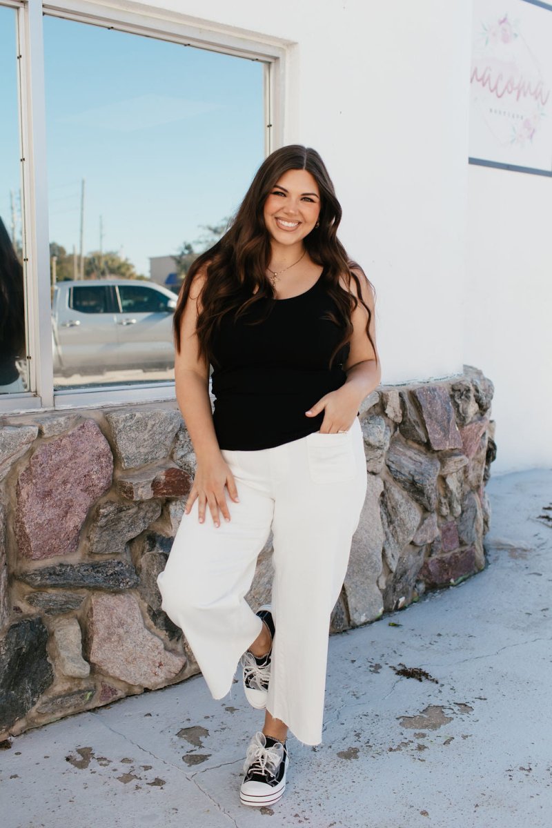 All In One Reversible Tank In Black - Reg & Curvy