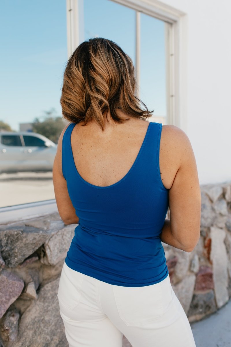 All In One Reversible Tank In Twilight Blue - Reg & Curvy