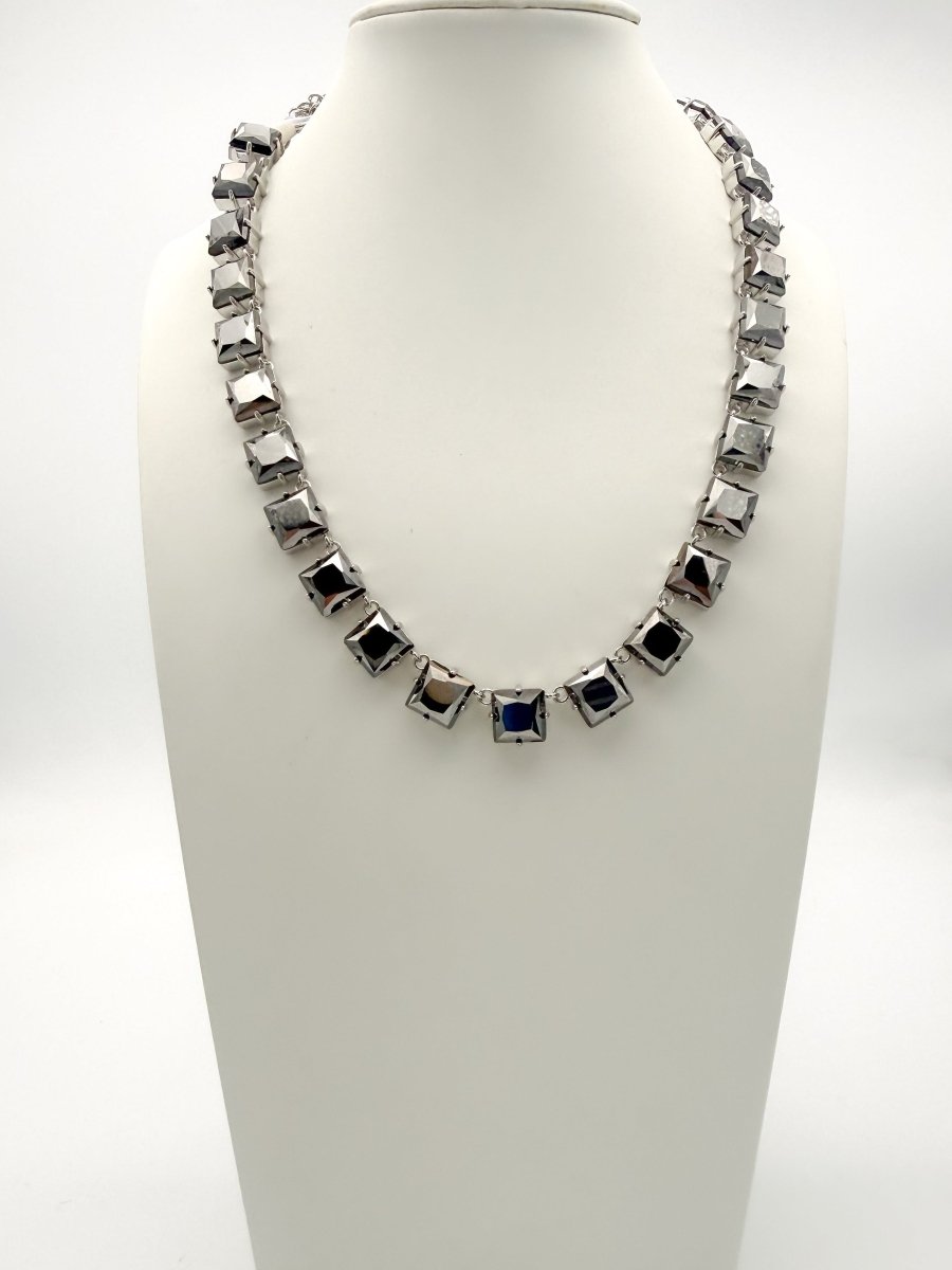 All Squared Away Necklace in Gunmetal