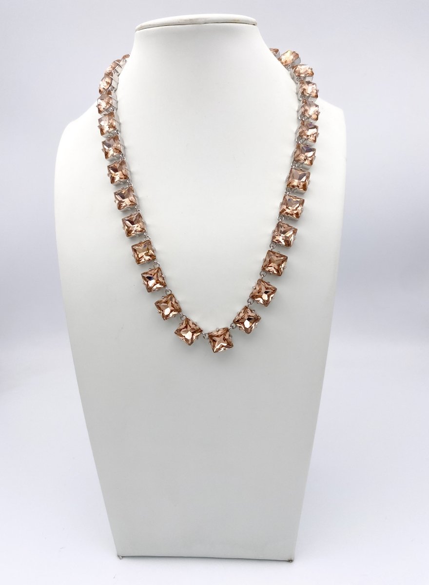 All Squared Away Necklace in Pink