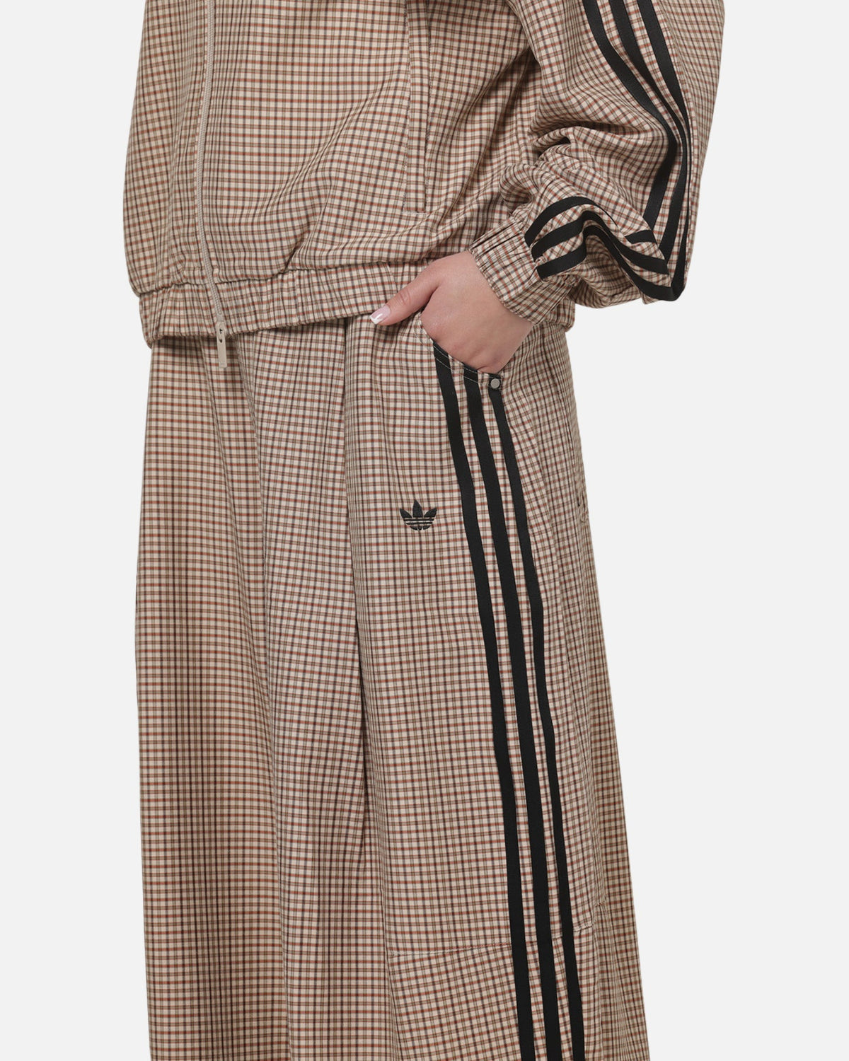 Adidas Women's Checks Trousers Beige