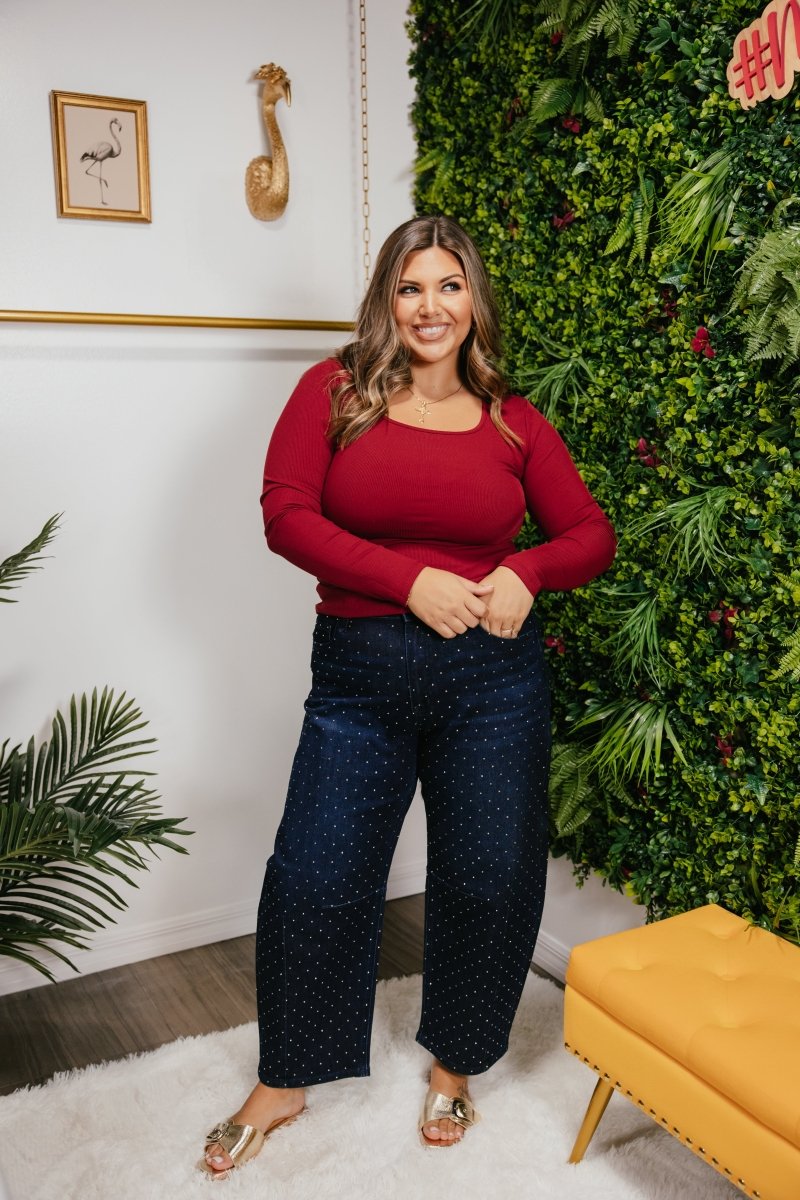 Back To Basics Top In Maroon - Reg & Curvy