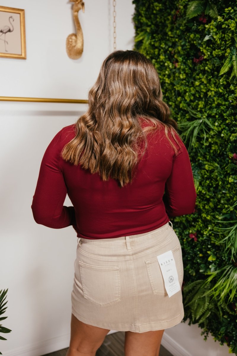Back To Basics Top In Maroon - Reg & Curvy