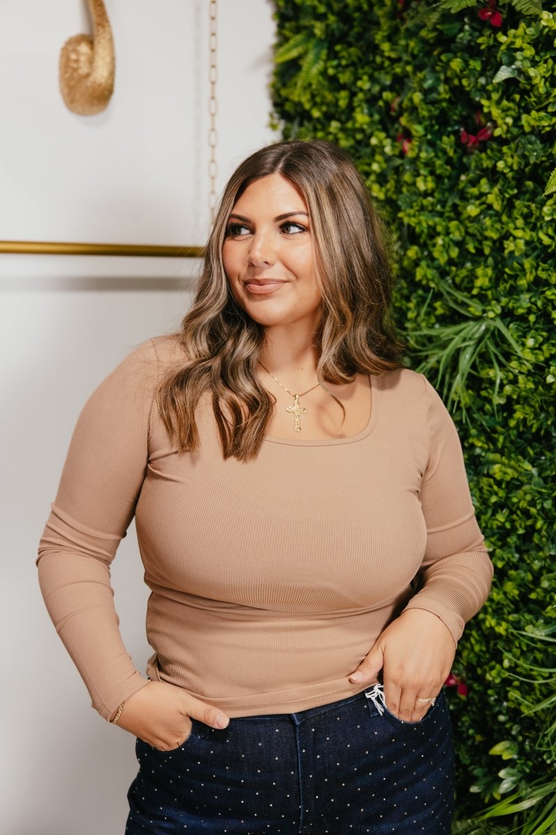 Back To Basics Top In Tan - Reg & Curvy