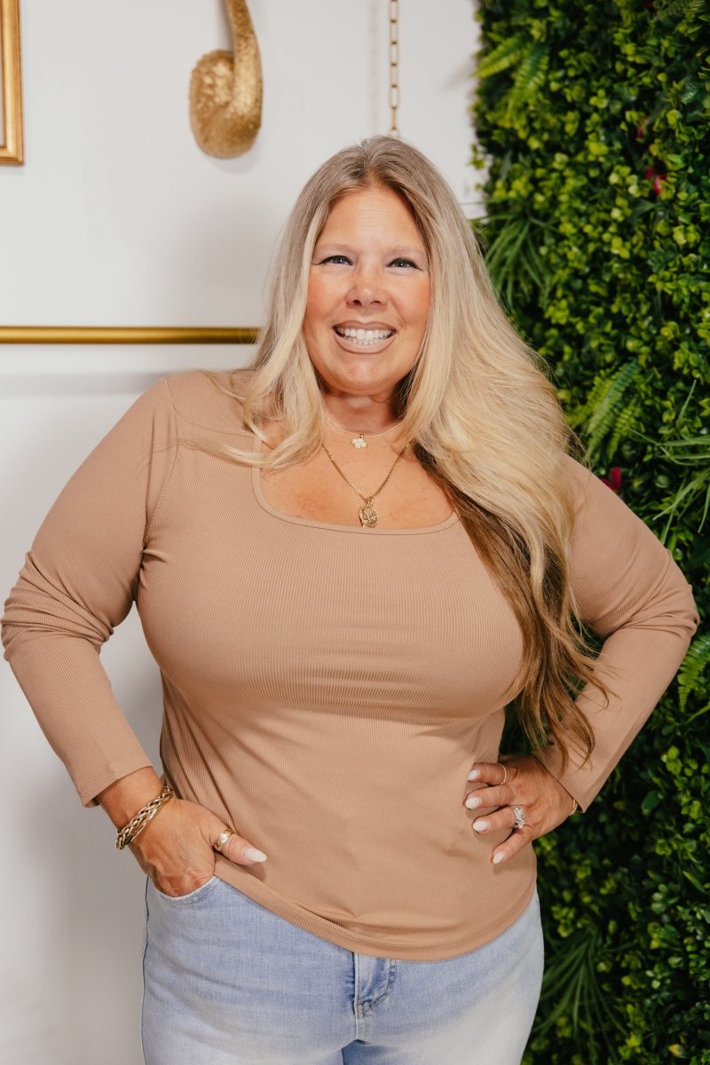 Back To Basics Top In Tan - Reg & Curvy