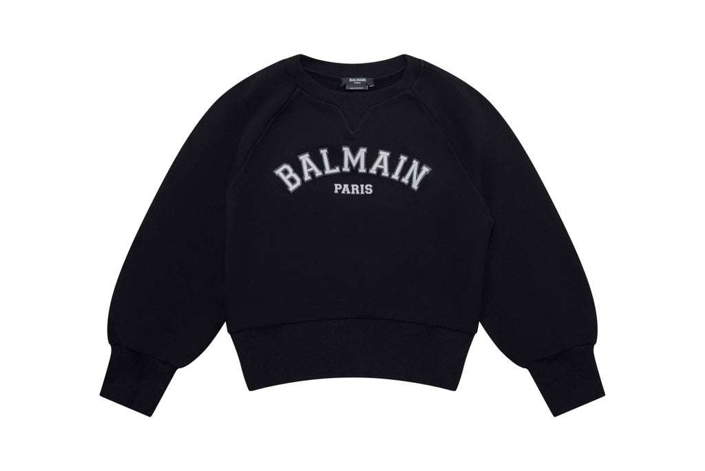 BALMAIN Cropped Logo Sweatshirt Kids Apparel