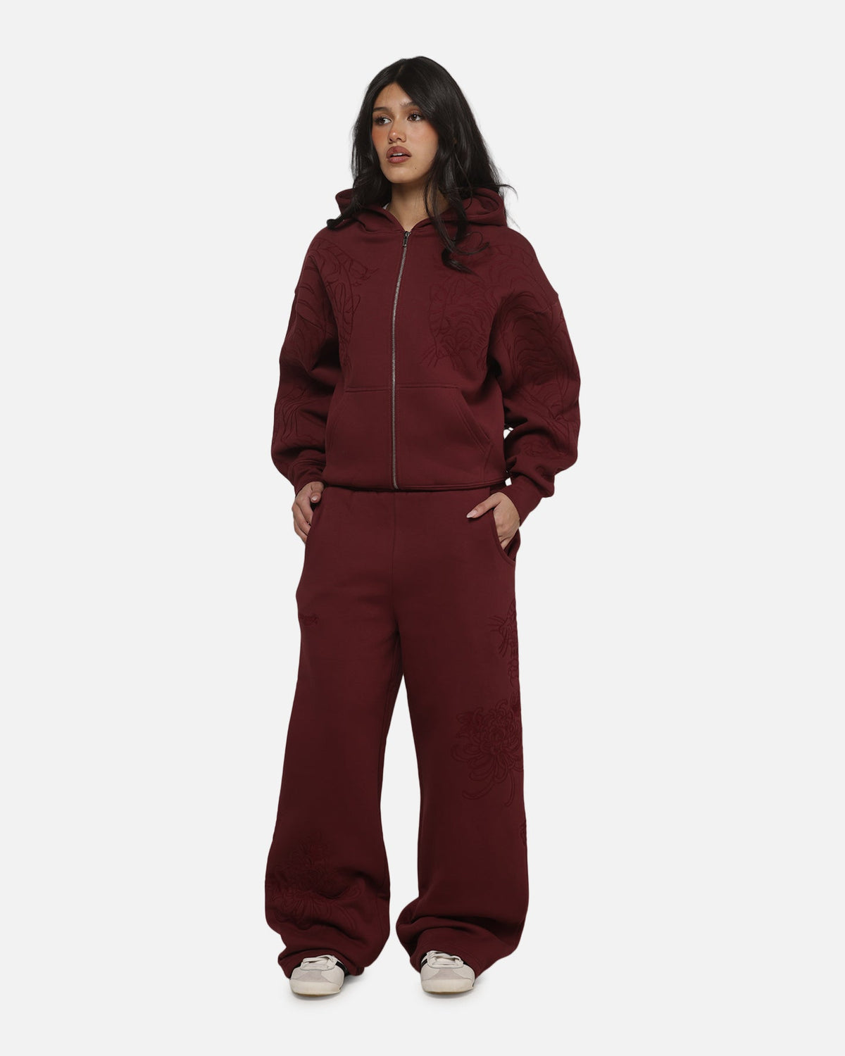 Ed Hardy Women's Tattoo Trackpants Burgundy