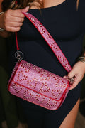 Betsey Johnson Candy Cane Hearts Rhinestone Flap Bag