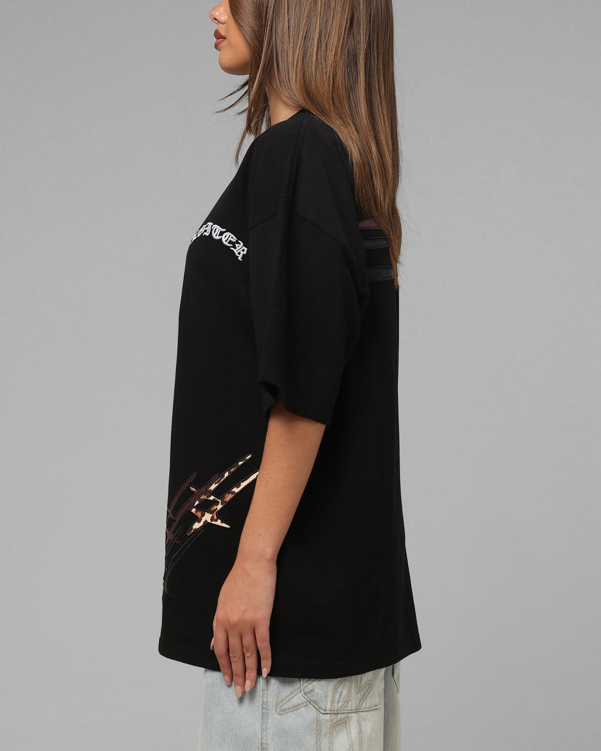 Loiter Hybrid Patch T-Shirt Black