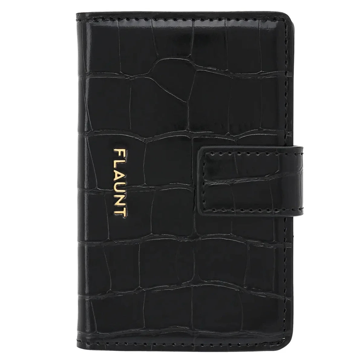 Black Crocodile Leather Magsafe Wallet