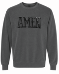 Black Metallic Amen Graphic Pullover - FINAL SALE