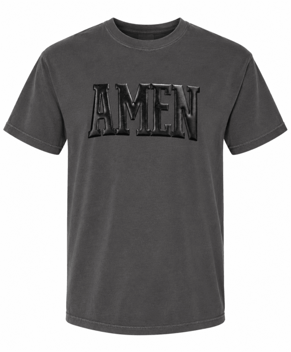 Black Metallic Amen Graphic Tee - FINAL SALE