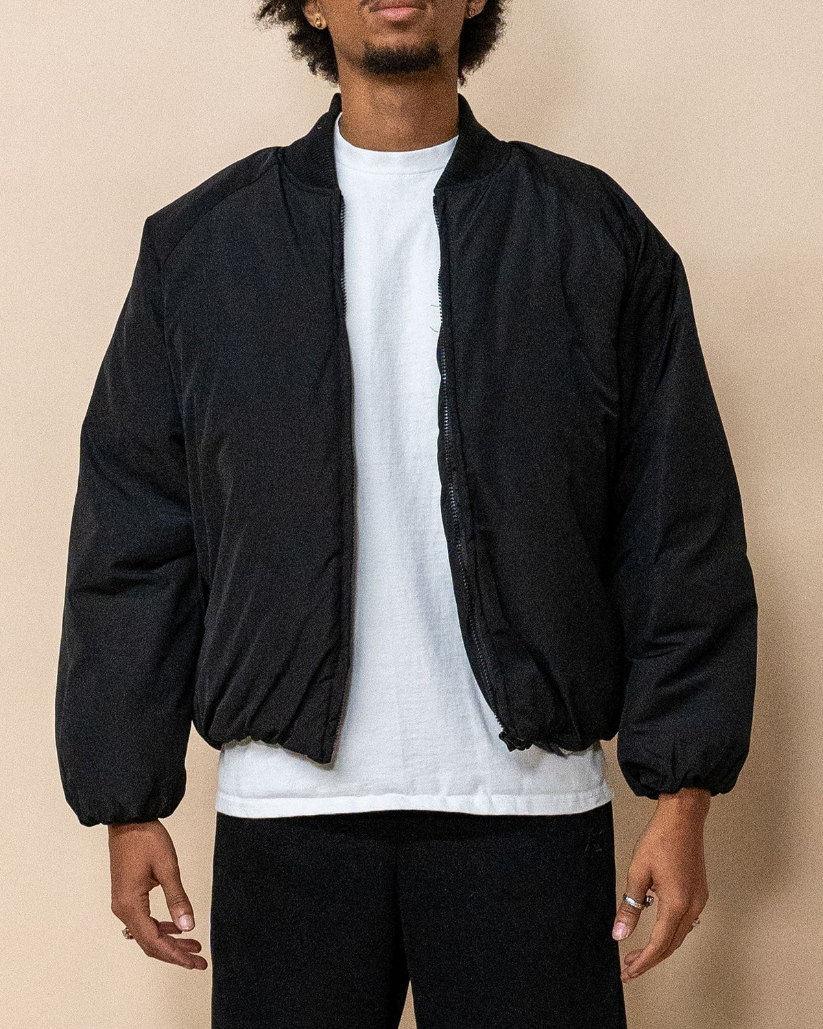 EPTM CAPITAL CROPPED BOMBER JACKET BLACK