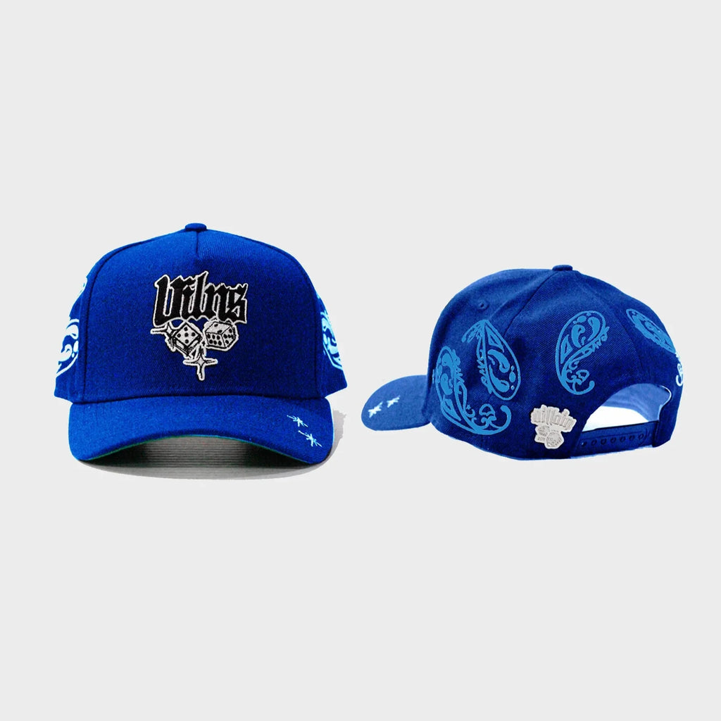 VILLAIN ATTIRE DICE PAISLEY HAT BLUE