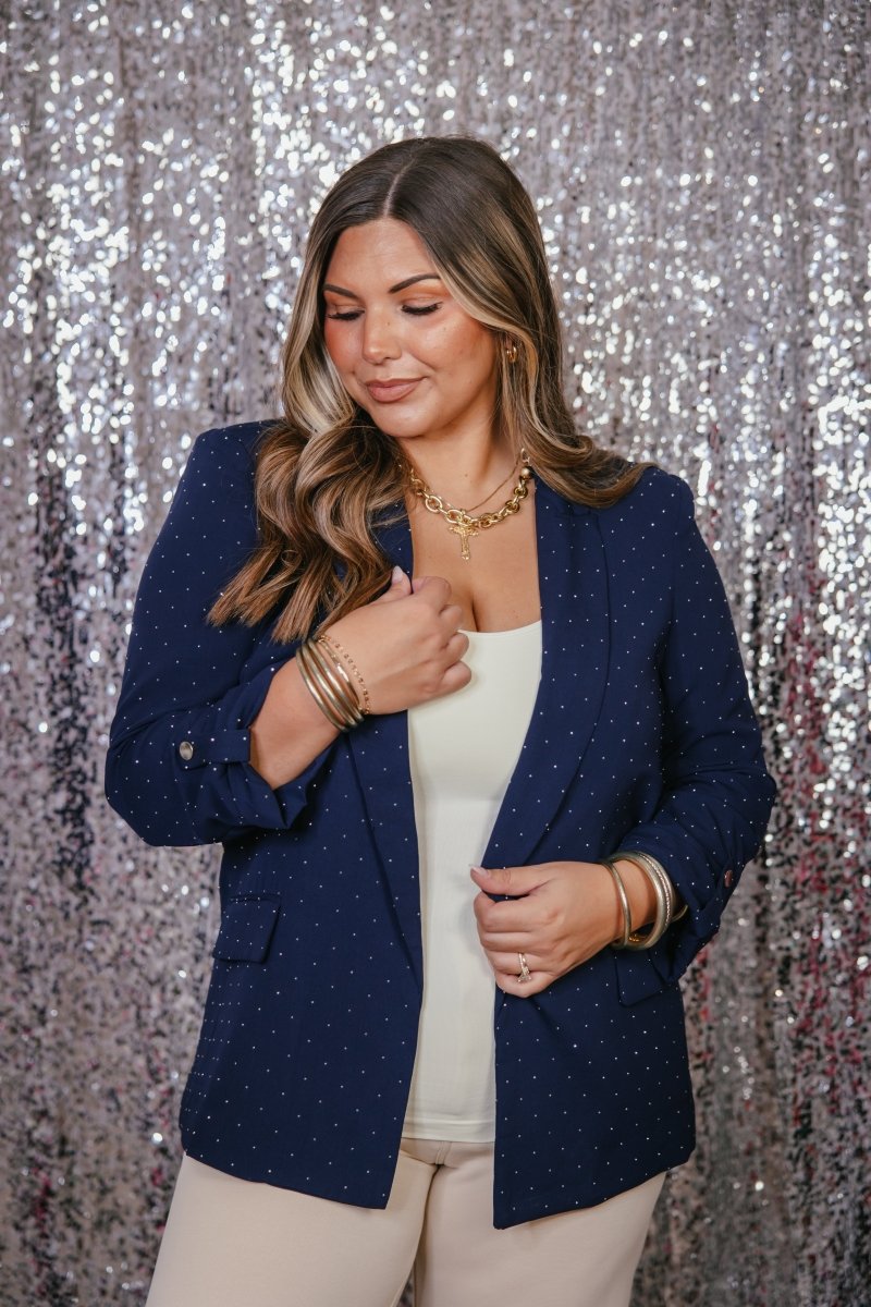 Boardroom Babe Blazer In Midnight Blue - Reg & Curvy