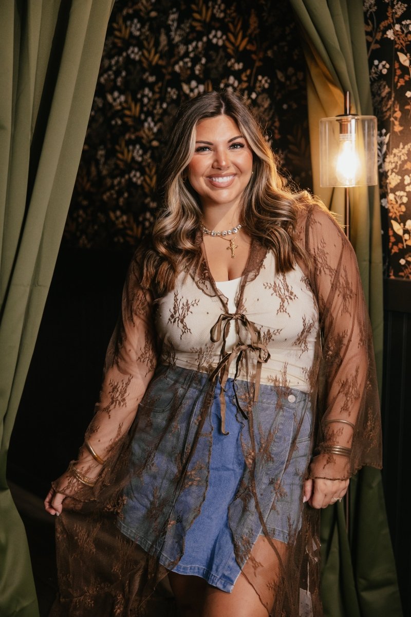 Boho Darling Kimono In Brown - Reg & Curvy