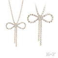 Bow & Behold Necklace In Gold Rhinestone