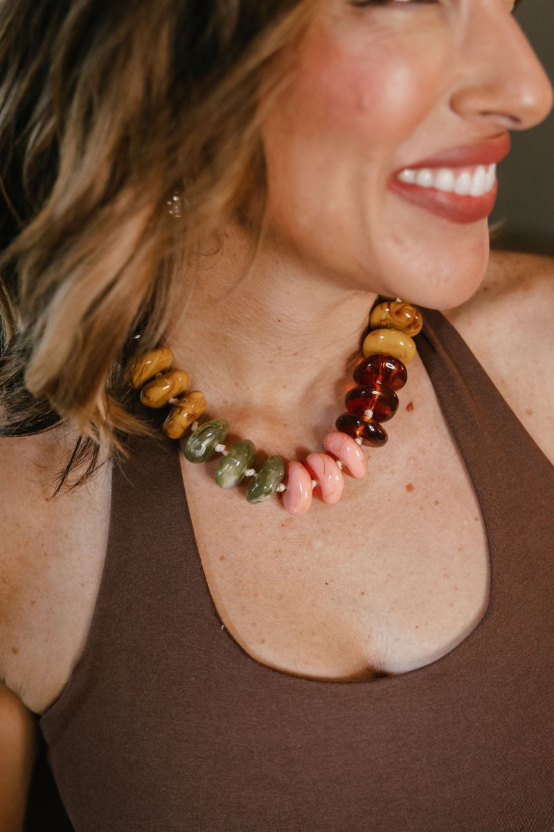 Bright Side Necklace In Rustic Orchard