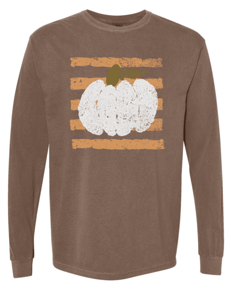 Brushed Pumpkin Graphic Long Sleeve Tee - FINAL SALE