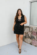 Buttoned Beauty Dress In Black