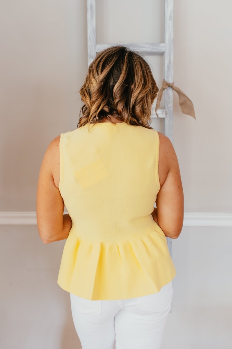 Buttoned Bliss Top In Lemon