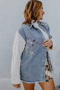 Buttoned Blooms Denim Shirt