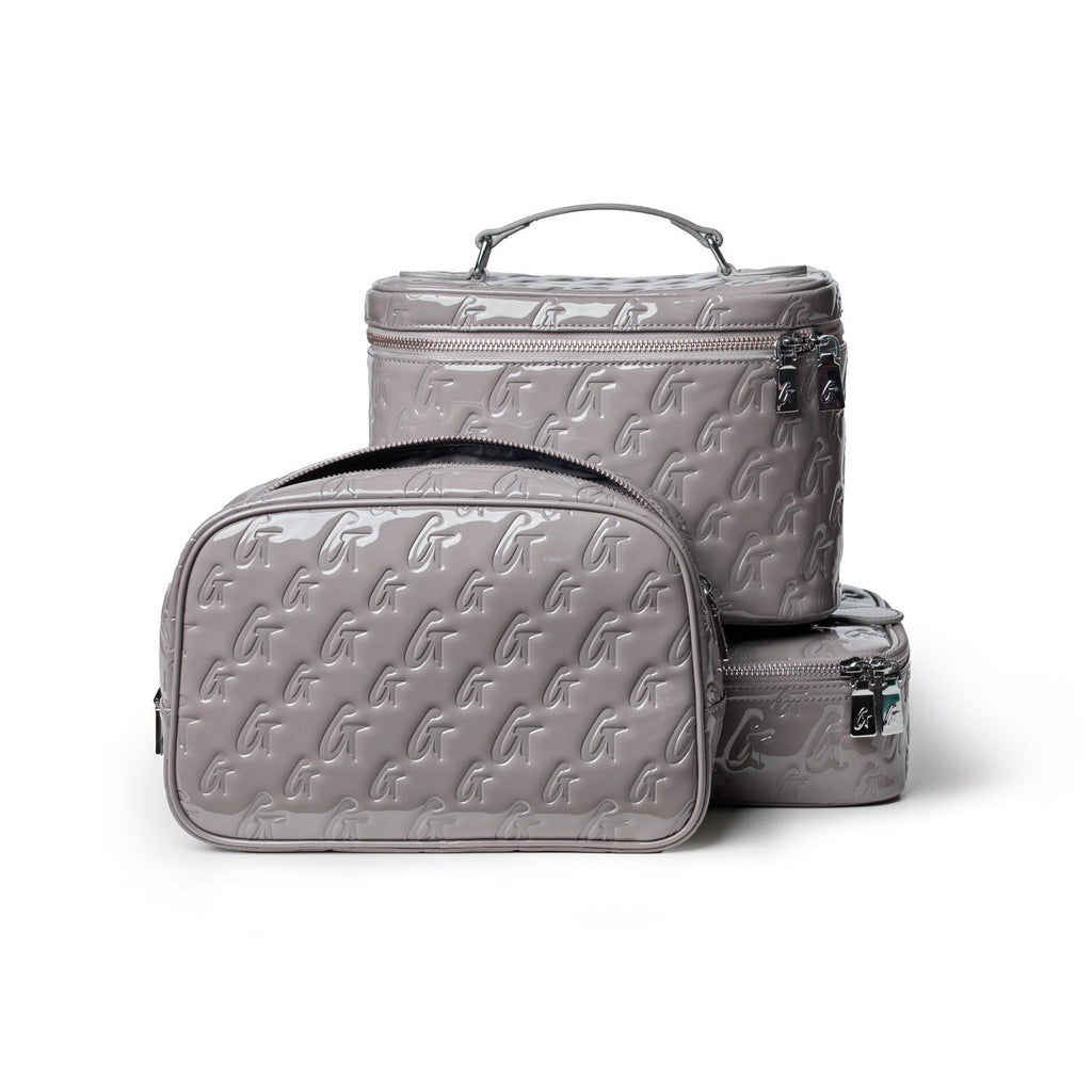 SMALL MONOGRAM TOILETRY BAG - MIRROR GRAY